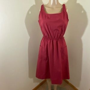 Vintage Summer Dress With Pockets Maroon